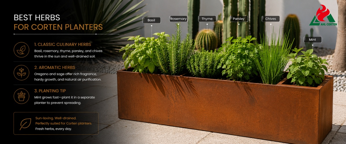 The Best Herb Varieties for Weathering Steel Planter Boxes